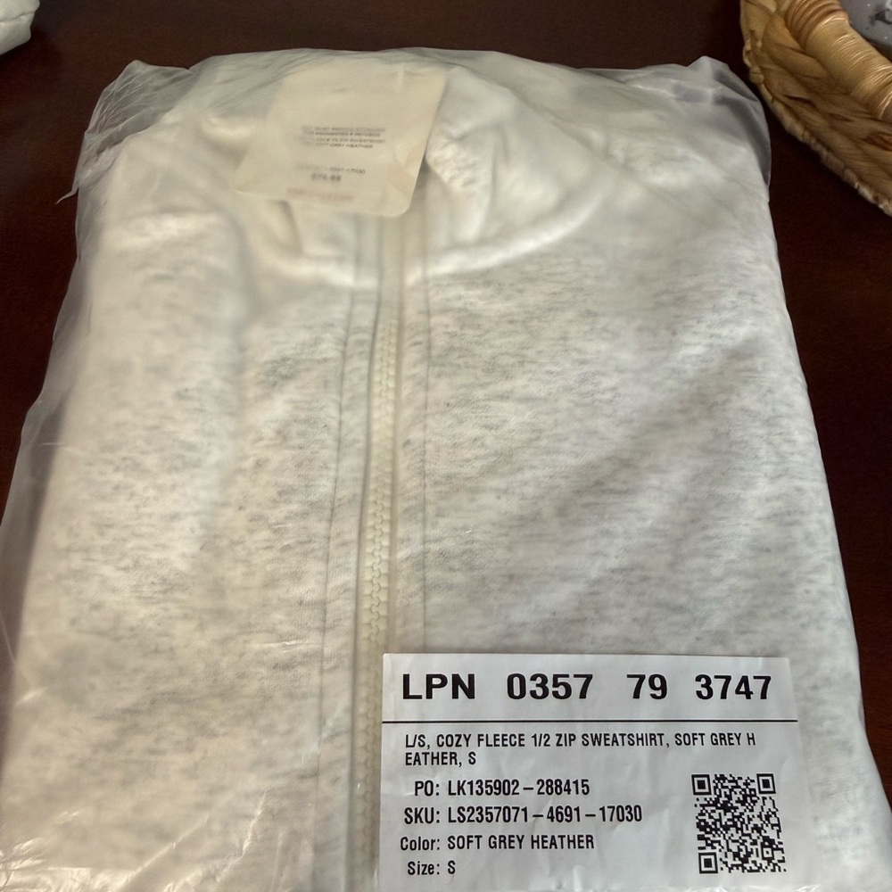 Soft Grey Heather Fleece Half Zip Sweatshirt